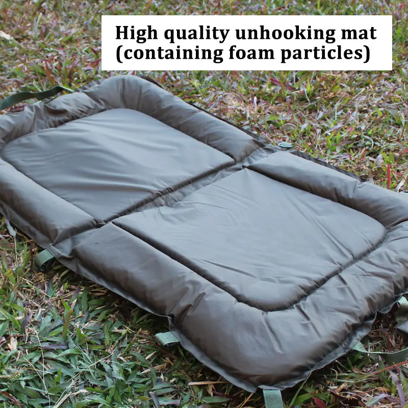 Waterproof Foldable Unhooking Mat Padded Landing Mat for Fish Protection Straps Pad Carp Fishing Tackle Army Green