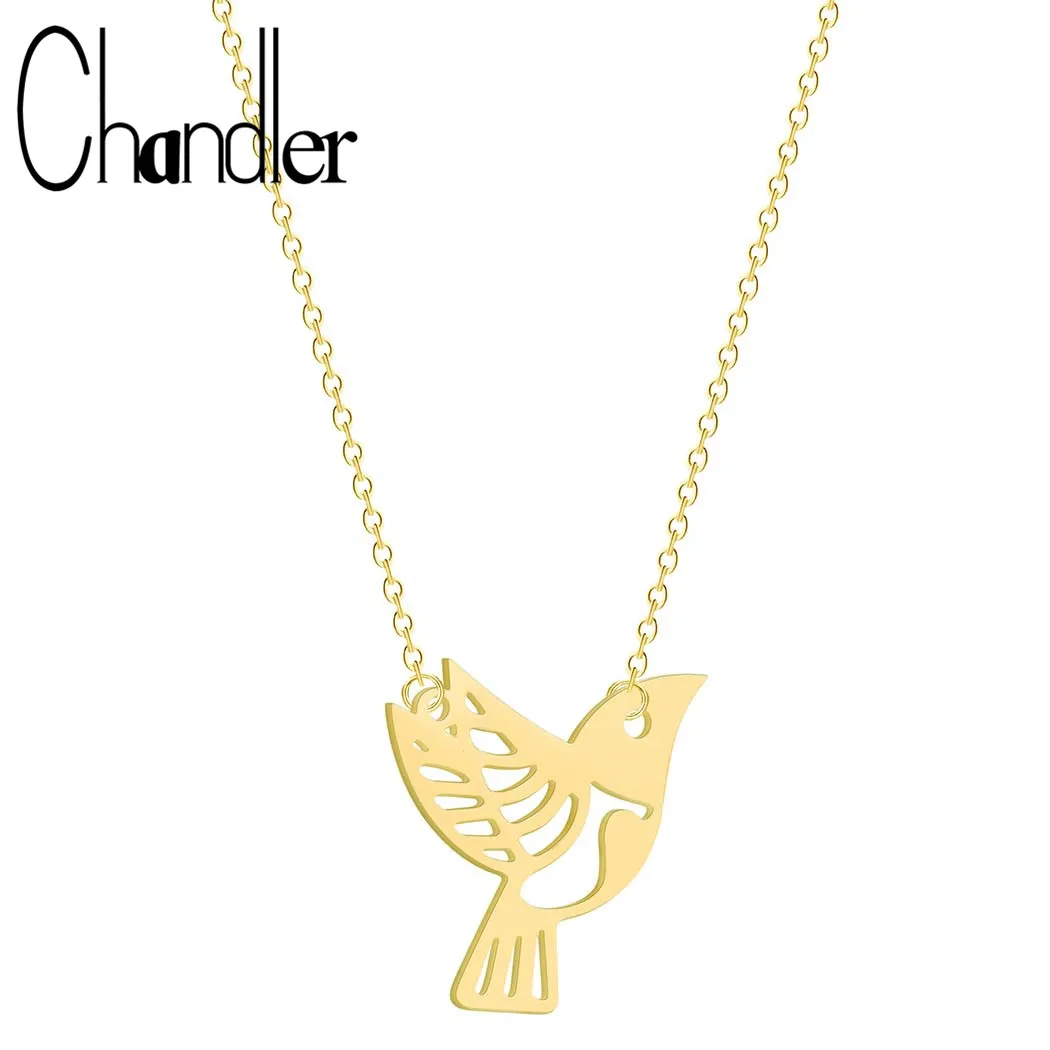 Ожерелье Chandler из нержавеющей стали в виде птицы с вырезами кулон ювелирное