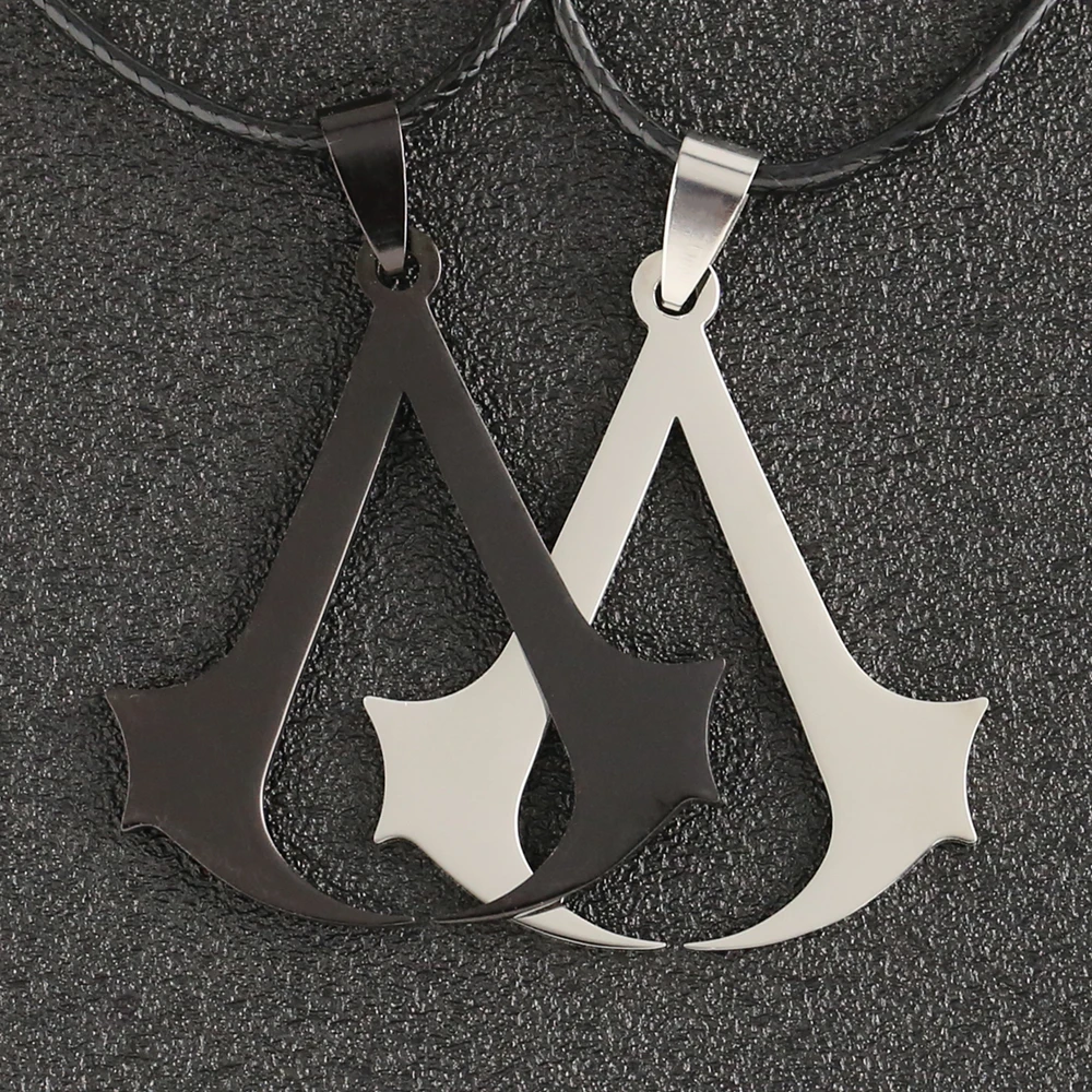 

Valhalla Odyssey Origins Necklace Altair Ezio Connor Desmond Miles Abstergo Pendant Black Stainless Steel Game Jewelry Wholesale