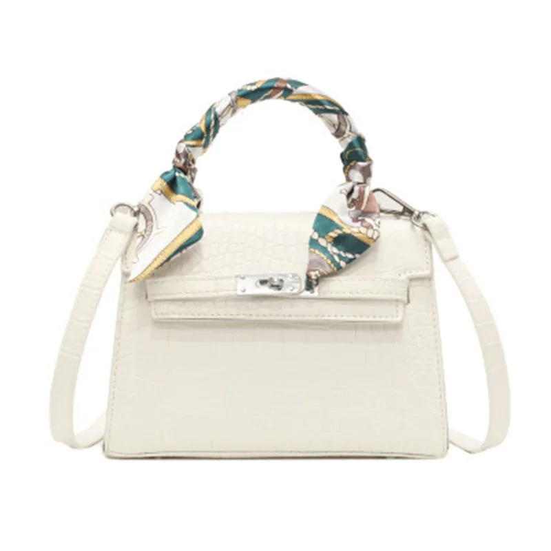 

NEW Small Square Handbags Crocodile Pattern Mini Shoulder Bag PU Leather Hand Bags Webbing Handle Crossbody Bags For Women 2020