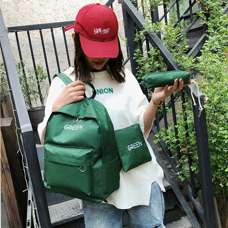 3 шт./компл. рюкзак нейлона Винтаж Для женщин холст дорожные сумки Портфели с