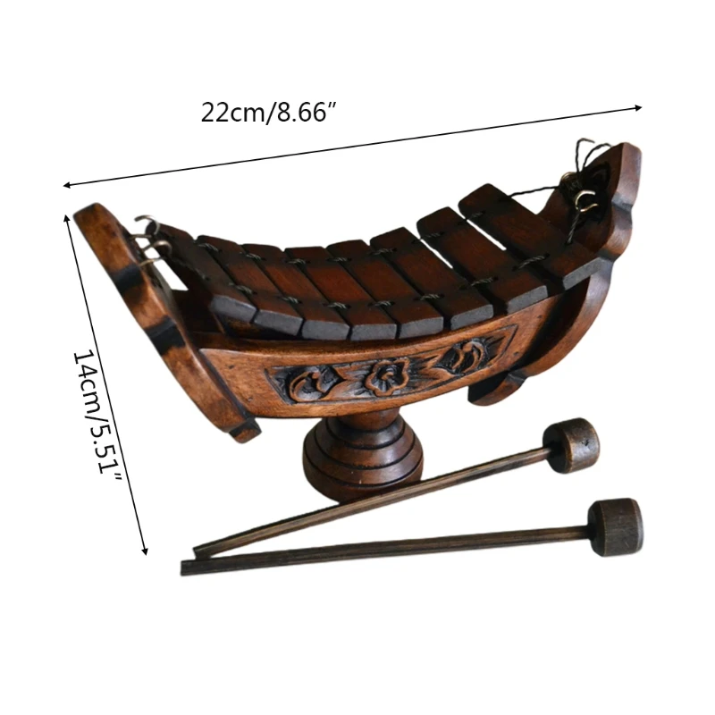 

Thai Traditional Musical Instruments Teakwood Teak Wood Wooden Xylophone 8 Bar Notes