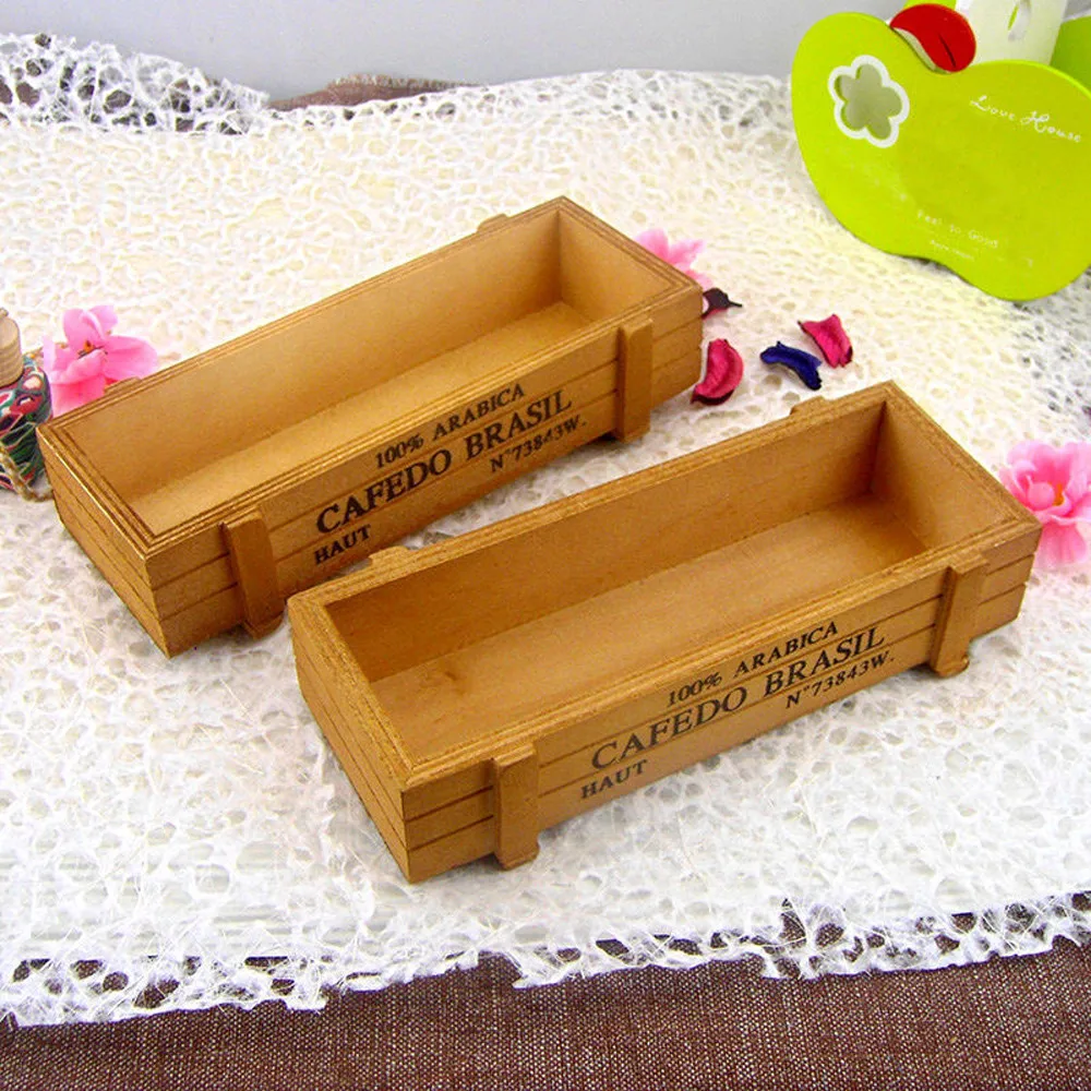 Винтажные деревянные ящики цветочный горшок кухонные безделушки настольный