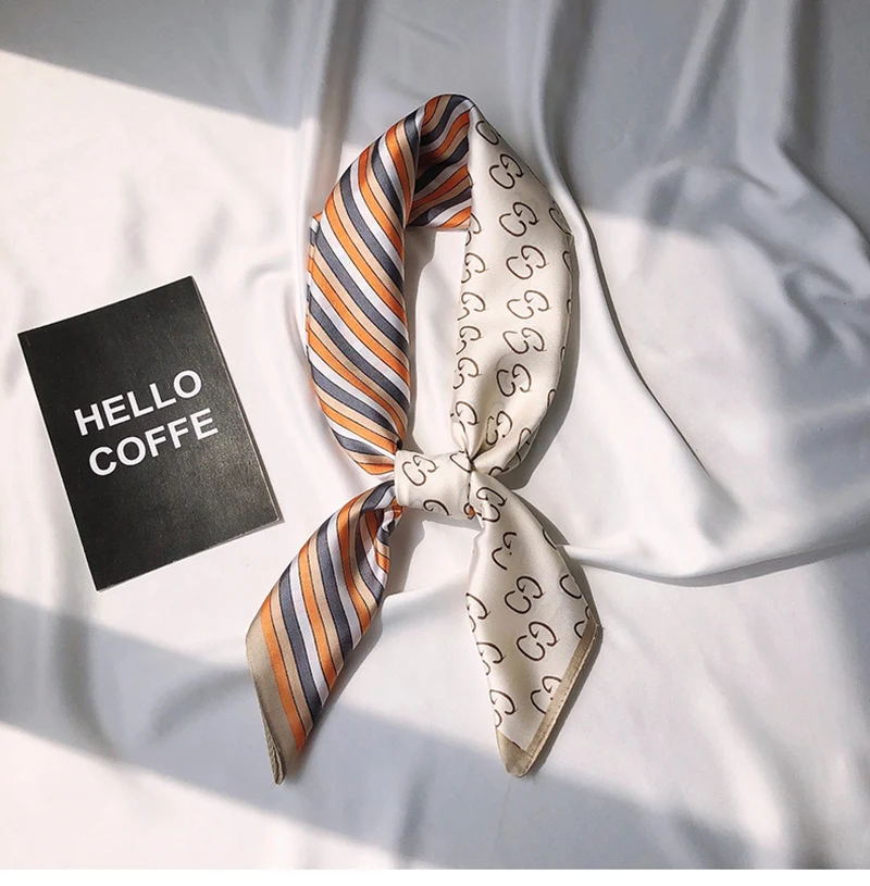 

Yishine 2021 Newest Stripes and Letters Pirnting Multi Use Luxury Women Scarf Square Hajib