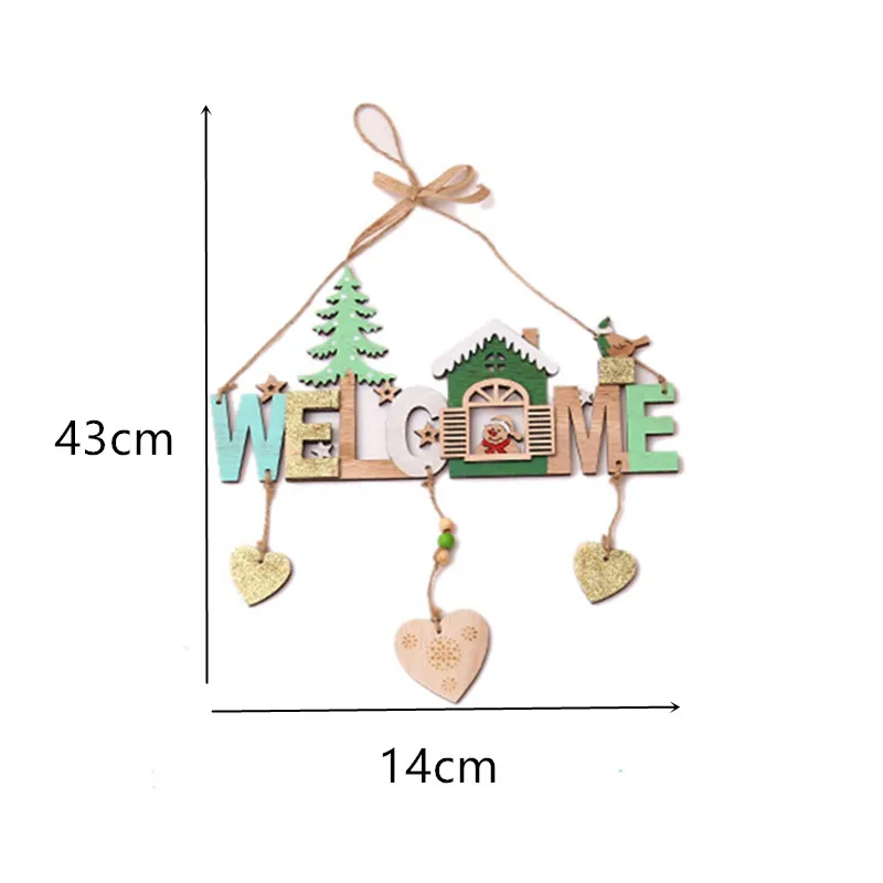 1pc-26-welcome snow С Рождеством Noel деревянная подвеска рождественские украшения для елки для дома Navidad Natal новогодние украшения - Цвет: 1pc-26-welcome snow