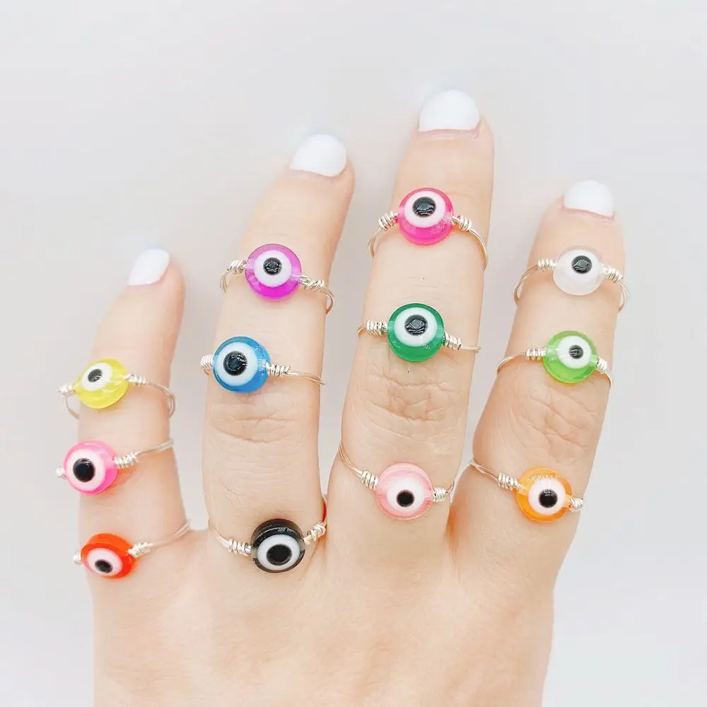 

Jewelry Bohemia Jewelry Accessories Copper Wire Evil Eye Ring Joint Ring Tail Ring Hand Weaving