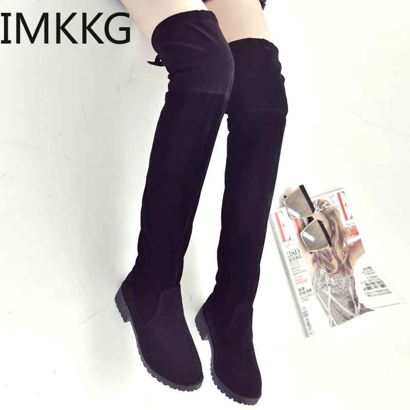 Новинка женские сапоги Осень зима новинка Сапоги выше колена элегантные