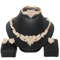 new 4sets hot sale dubai gold plat high quality fashion jewelry set africa wedding women jewelry set earring