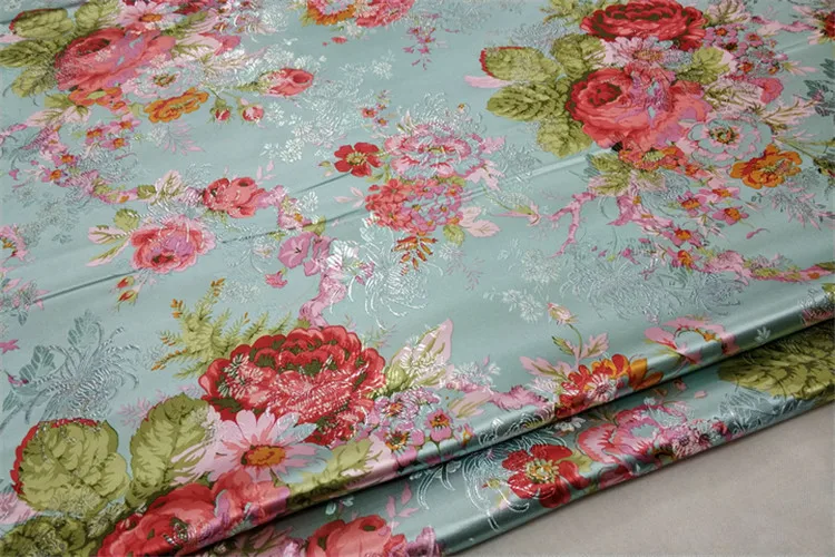 CF213 1 ярд фиолетовый пион китайский свадебное платье невесты ткань Cheongsam ткань фестиваль жаккардовые парчи DIY Ткань для шитья