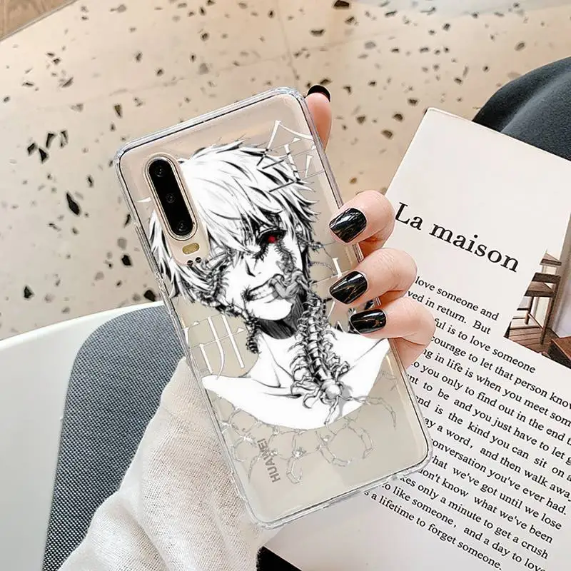 

Anime Tokyo Ghouls horror Phone Case Transparent for Samsung A71 S9 10 20 HUAWEI p30 40 honor 10i 8x xiaomi note 8 Pro 10t 11