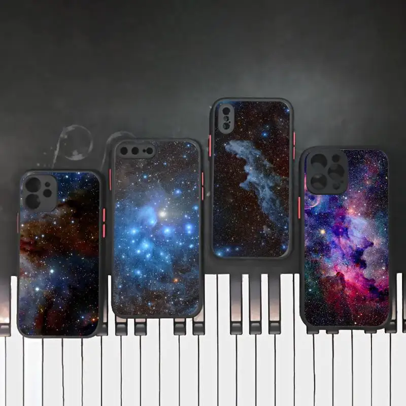 

Cosmic sky Phone Case Matte Transparent for iPhone 7 8 11 12 s mini pro X XS XR MAX Plus mobile bags