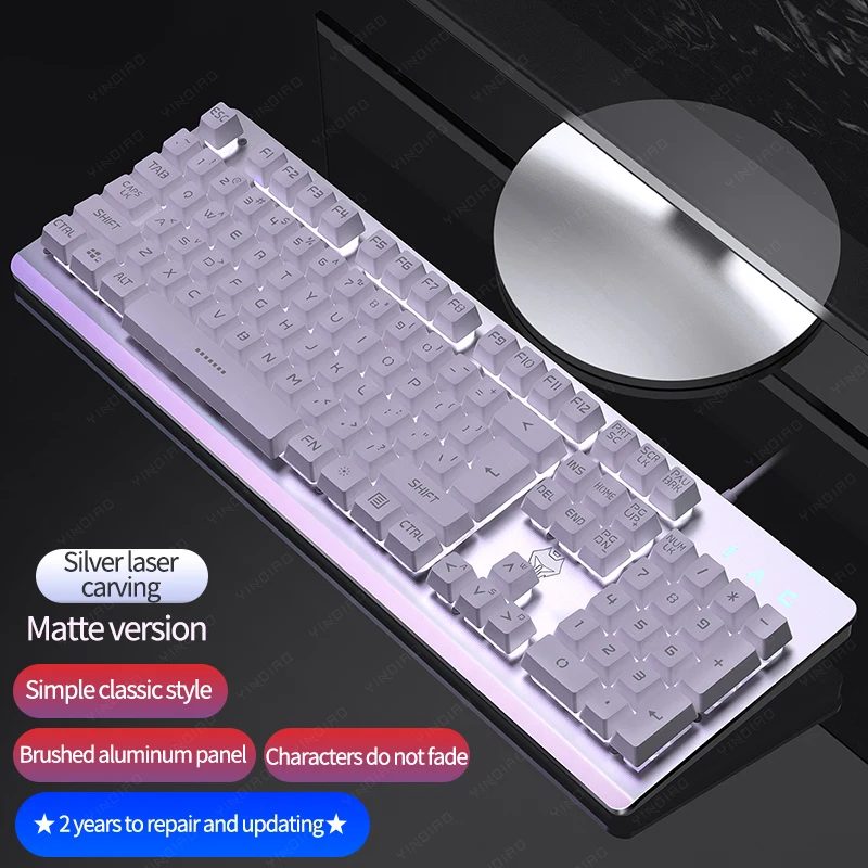 

Foriot K002 metal real mechanical keyboard feel wired USB gaming keyboard suitable for laptop