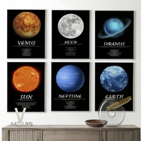 planets space print poster venus moon uranus sun earth neptune astronomy art custom star map decor canvas painting room decorate