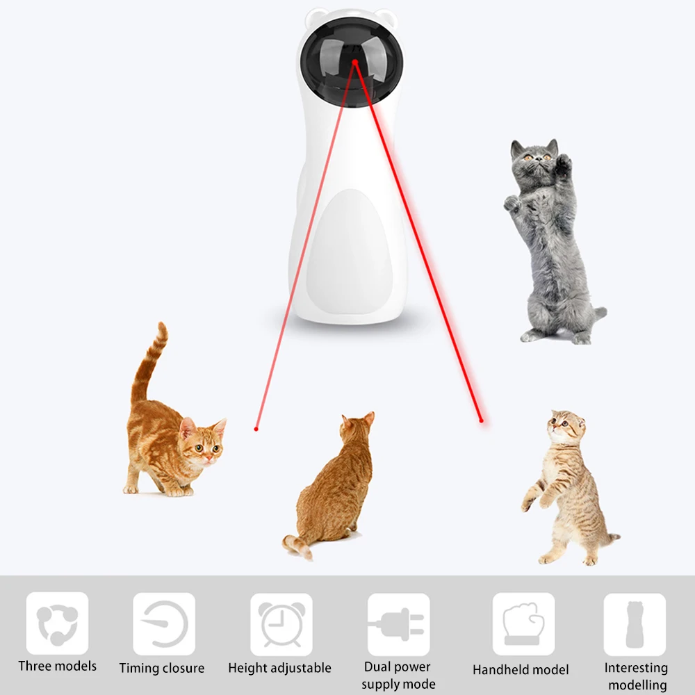 

Automatic Cat LED Laser Toys Interactive Smart Teasing Pet LED Laser Funny Handheld Cat Exercise Training Entertaining Toy