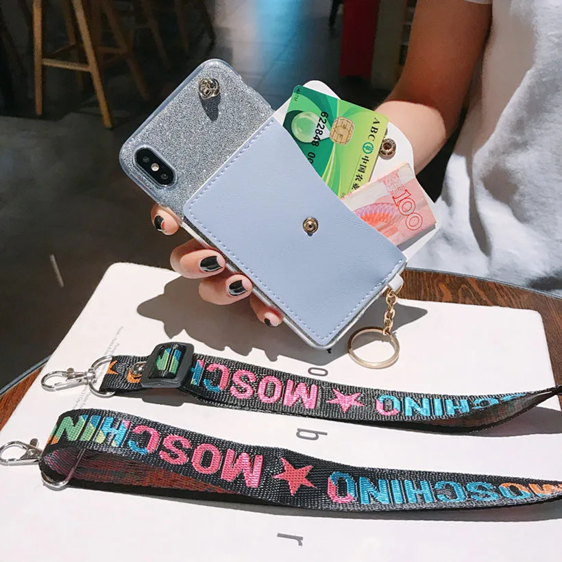 Блестящий чехол-кошелек для Motorola Moto One Action Vision Pro чехол-книжка через плечо G7 Power G6