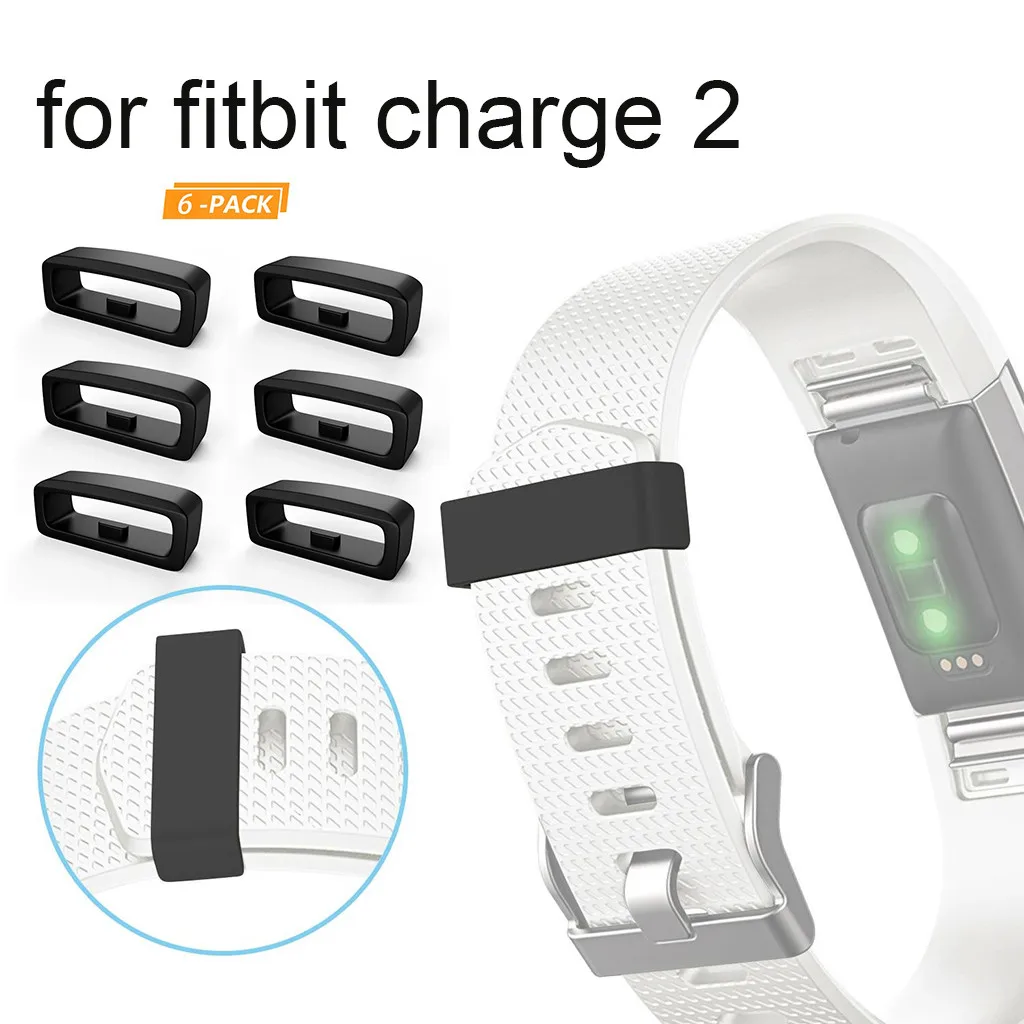 

6 шт., резиновые застежки-кольца для фитнес-браслета Fitbit Charge 2