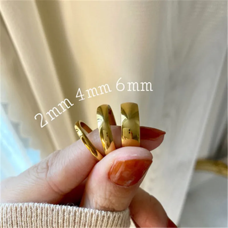 Простые Кольца из розового золота для мужчин и женщин серебристое кольцо