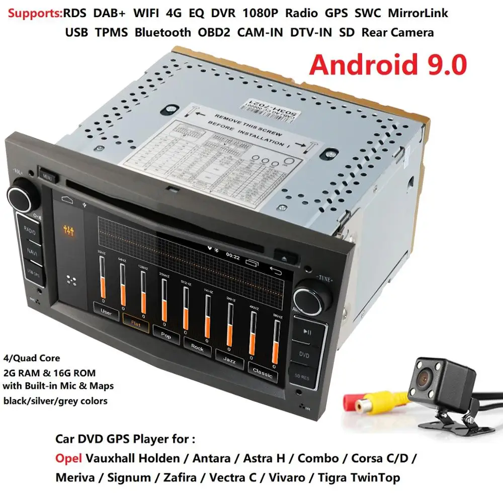 Android 9 0 автомобильный dvd-плеер Черный Серый Серебряный для Opel Astra vectra c zafira corsa H G Meriva