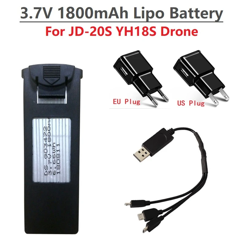 

Original JD-20S JD20S GPS RC Drone battery Quadcopter spare parts for JD-20S JD20S YH18S drone 3.7V 1800mAh Lipo battery Charger