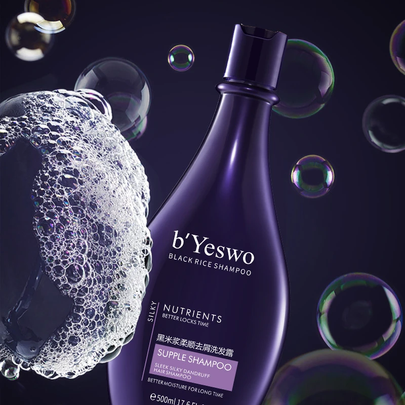 B'Yeswo черный рисовый Мягкий Шампунь против перхоти освежающий Глубокое очищение