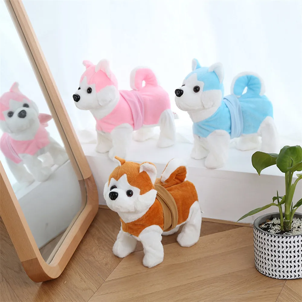 Электрическая ходячая плюшевая игрушка для собаки электронная музыка поводок