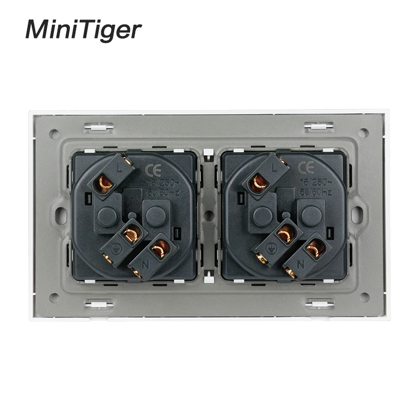 Высококачественная настенная розетка Minitiger с двойным заземлением из золота и