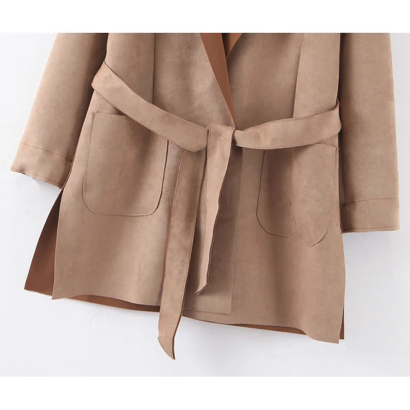 Женское шерстяное пальто za повседневное элегантное с длинными рукавами и