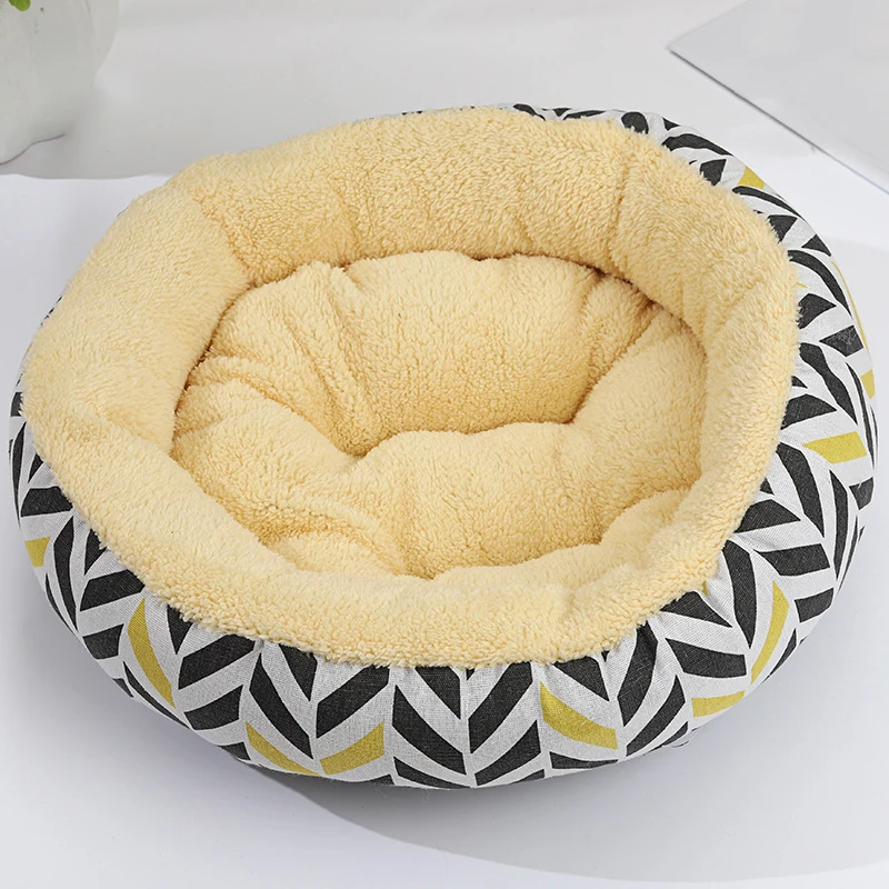 Удобная Лежанка для домашних животных с круглым принтом плюшевая подстилка
