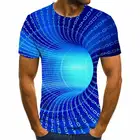 Модная мужская футболка с трехмерным вихревым 3D принтом, летняя повседневная футболка унисекс с круглым вырезом и коротким рукавом, топы большого размера, футболка 6XL