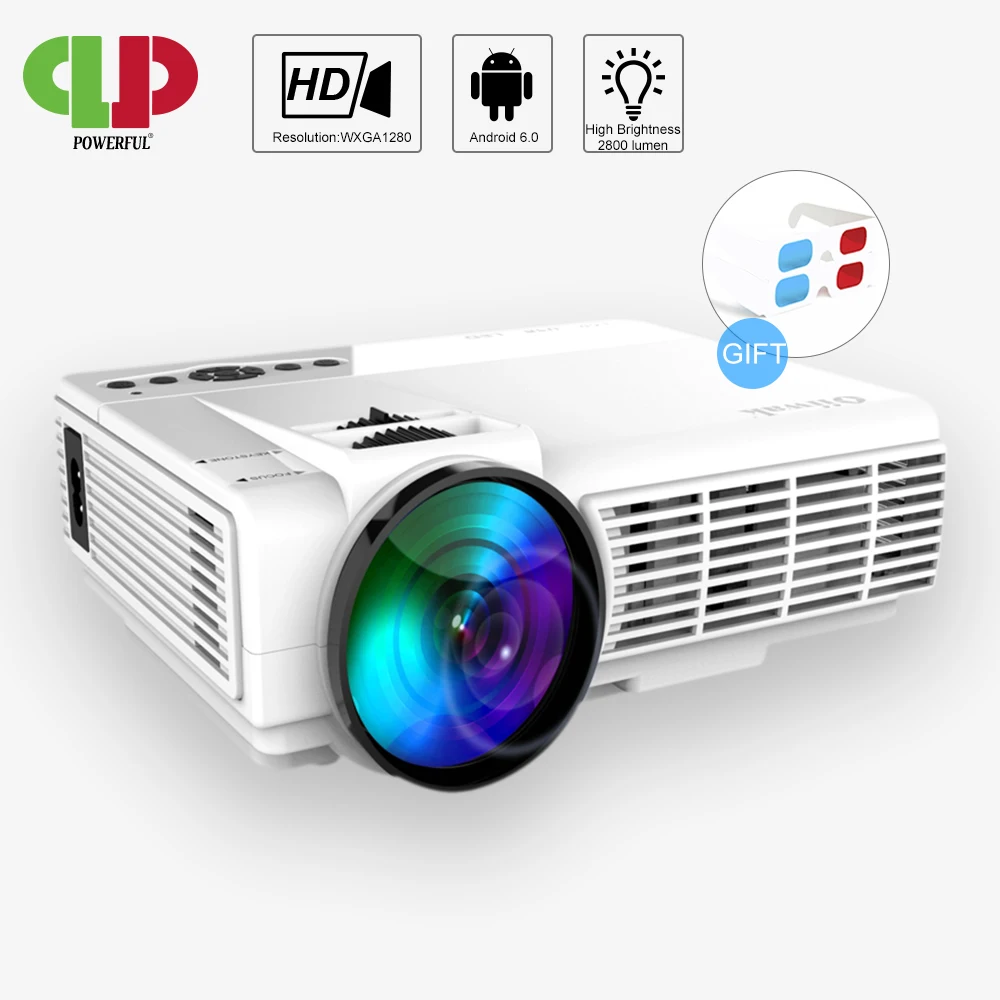 Мощный мини проектор Q5 Full HD 1080P светодиодный Android подключение WIFI Бесплатные 3D очки