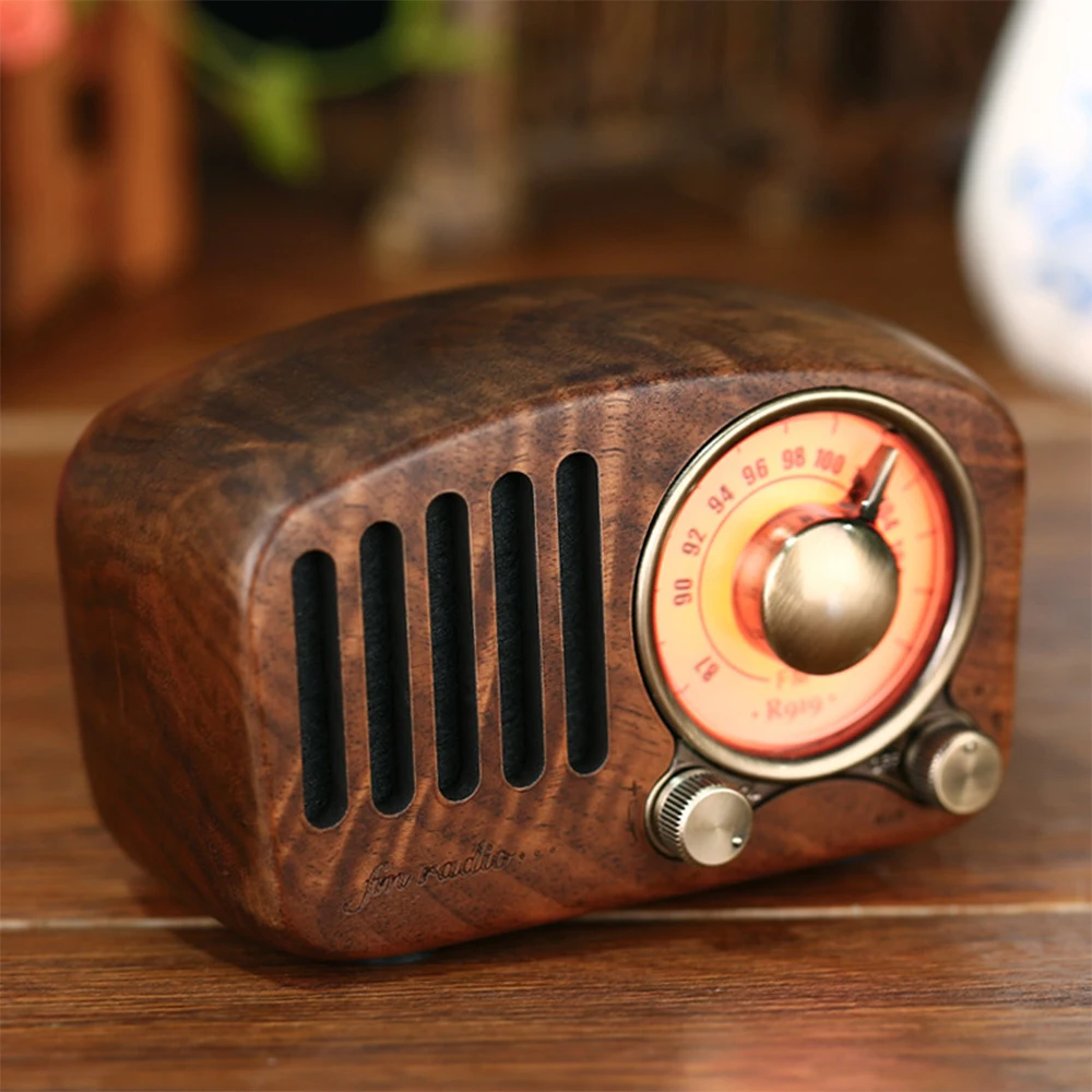 Классический деревянный радиоприемник FDBRO портативный уличный мини FM SD MP3 стерео