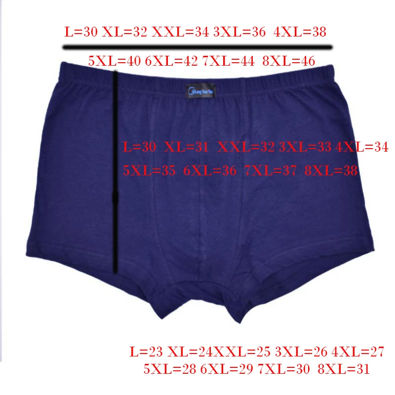 Men's Boxer Pantie Underpant Large Size XXXXL Loose Under Wear Large Short Cotton Plus 5XL 6XL 7XL 8XL Underwear Boxer Male