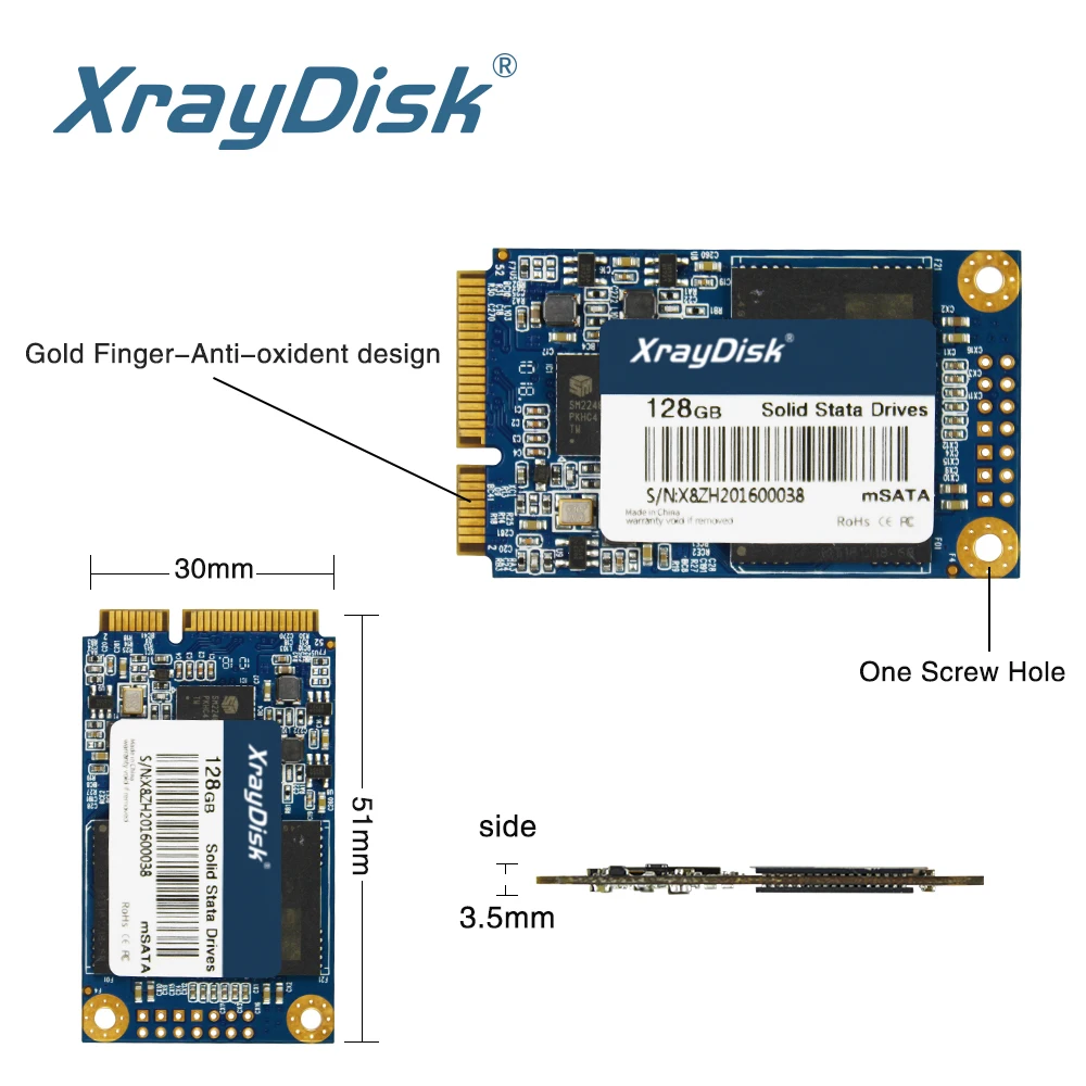 Внутренний жесткий диск XrayDisk Sata3 Msata SSD 64 ГБ 120 240 128 256 Mini Sata для ноутбуков и