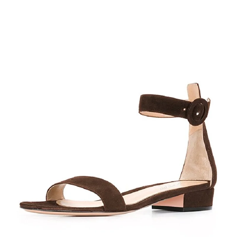 Женские босоножки с открытым носком на квадратном каблуке размеры 4-15 | Обувь