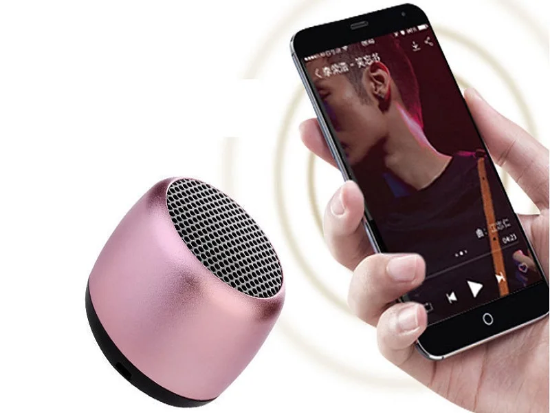 Металлический беспроводной Bluetooth динамик с микрофоном портативный мини Супер