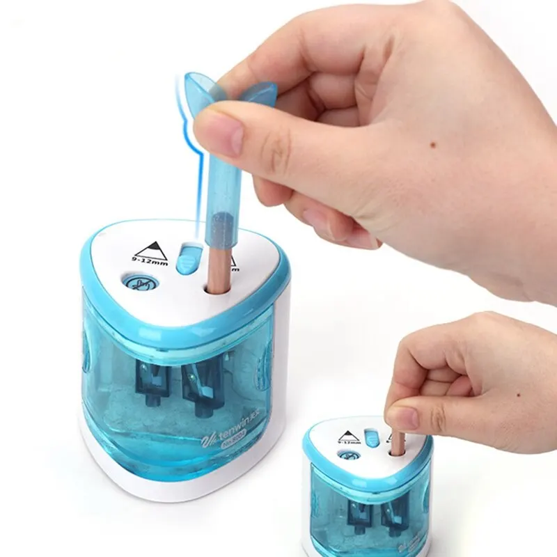 

1 шт Автоматическая Машина Для придавая грифелю идеальную форму и двумя отверстиями Электрический сенсорный выключатель карандаш точилка ...