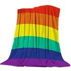Фланелевое Одеяло С Разноцветными полосками Pride Радужное покрывало, одеяло с подушкой, теплое покрывало на диван-кровать, домашнее покрывало, одеяло флисовый плед для путешествий