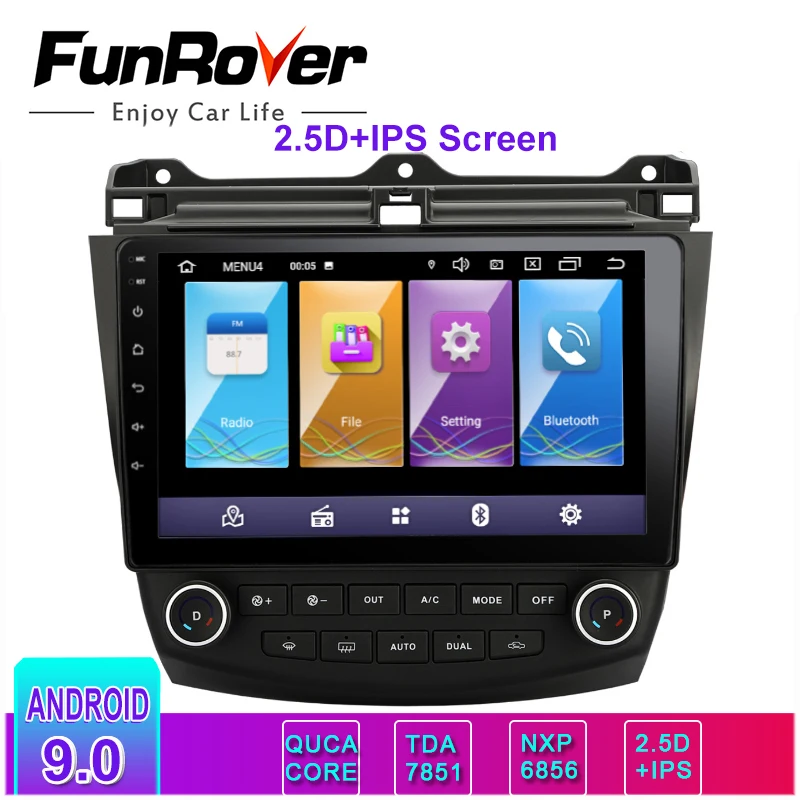 Funrover 2.5D + ips Автомобильный мультимедийный плеер Android 9 0 2 din автомобильный DVD gps