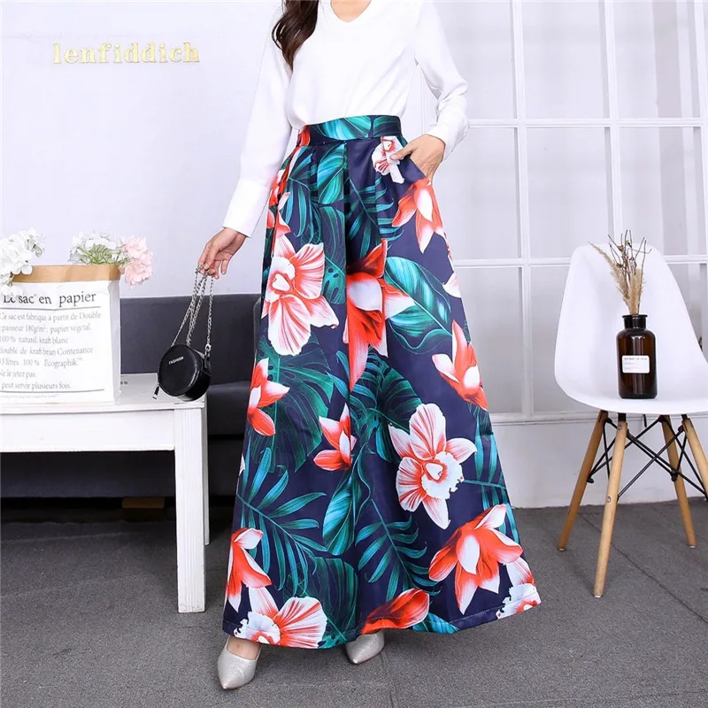 Длинная юбка 3XL размера плюс женская одежда Saia элегантная ropa mujer винтажные макси юбки женские Spodnica Faldas богемный Jupe Femme - Цвет: 28 black