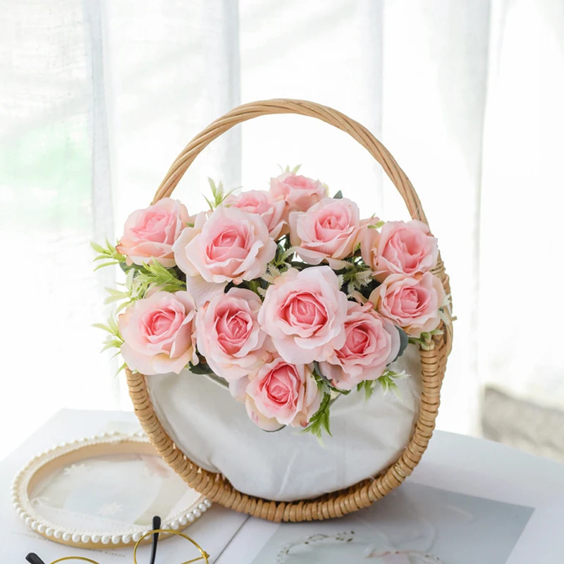 Розы искусственные цветы свадебный стол шелковые для украшения дома | Дом и сад
