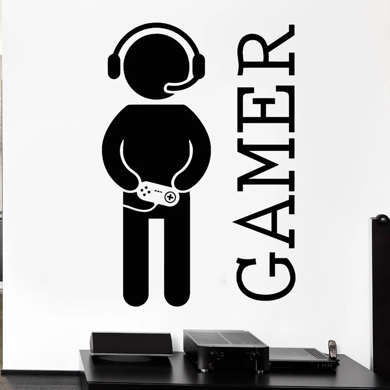 

Gamer Wall Stickers Video Games JoystickDecor For Playroom Vinyl Decal Unique Gift D1003