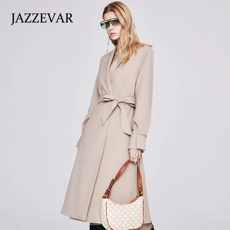 JAZZEVAR 2021 Autumn and Winter New Style Extended Khaki Casual Design Sense Niche Suit Coat Jacket Women