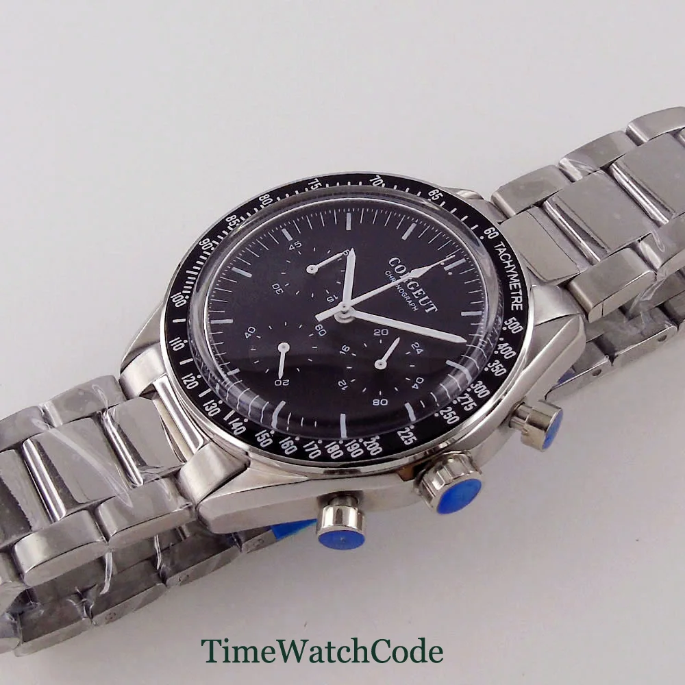 Мужские кварцевые наручные часы с хронографом из нержавеющей стали 40 мм |