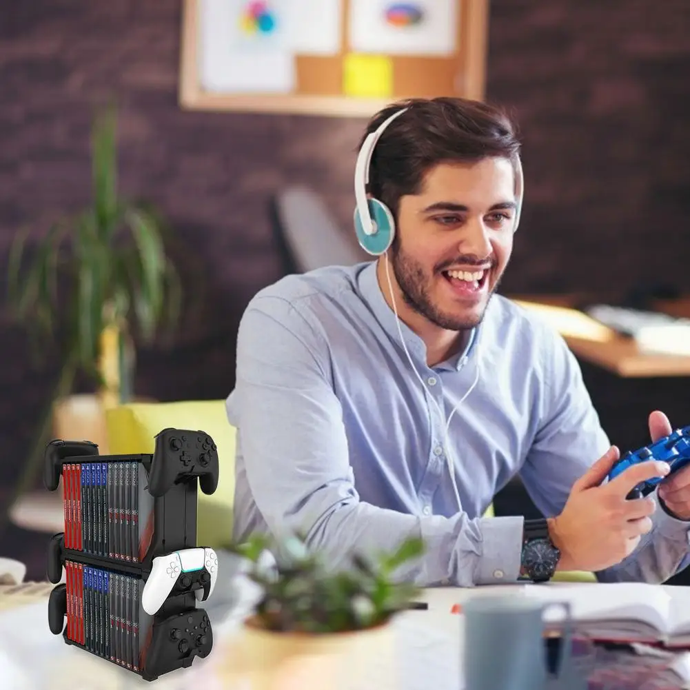 Универсальный стеллаж для хранения игровых дисков стойка органайзер