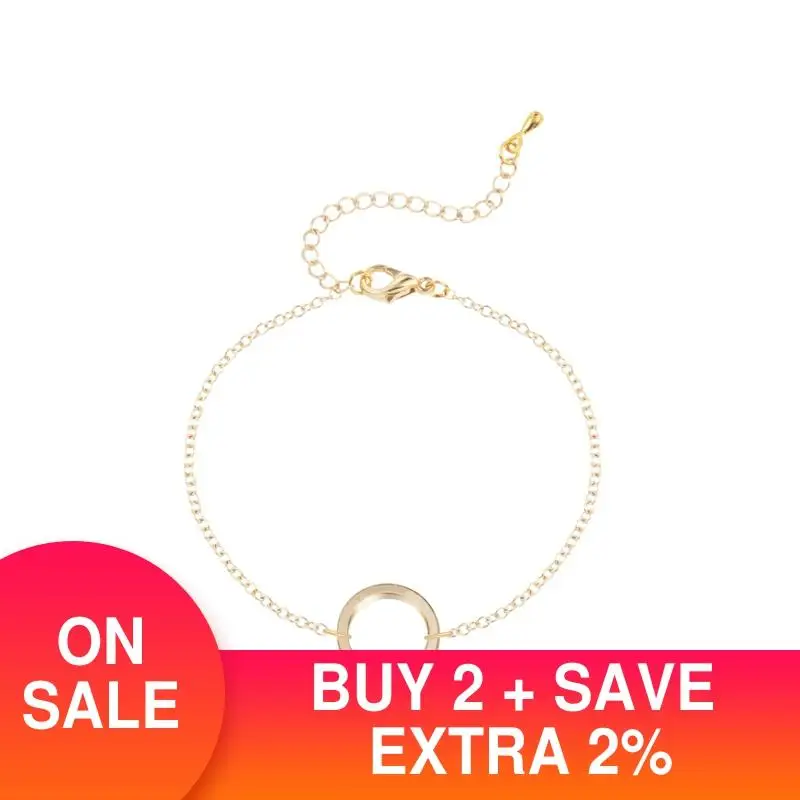 Браслет женский розовое золото серебро круглое кольцо S4690 | Украшения и