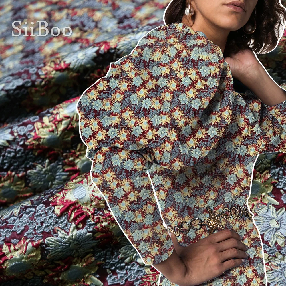 Женское жаккардовое платье siiboo роскошное с цветочным тиснением в Европейском