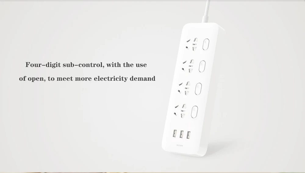 Xiaomi Mijia блок питания 4 порта разъем 4 переключатель управления 3 USB быстрая зарядка розетка удлинитель AC 250 В