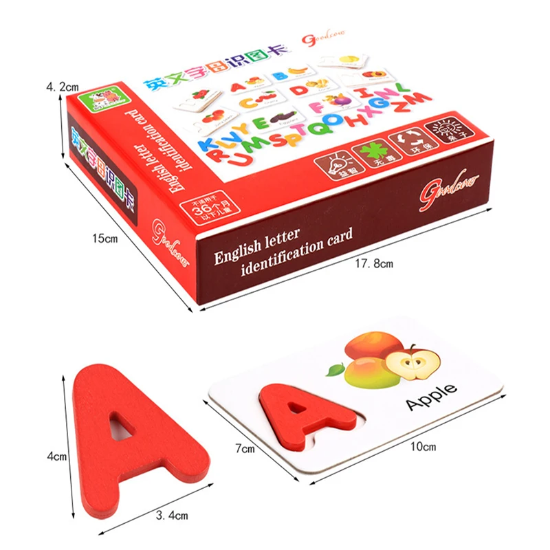 Прописные и строчные буквы алфавита Обучающие деревянные игрушки для