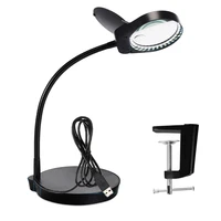 2 in 1 desktop magnifier led desk lamp with 8x and 15x lens bright light tool repair tools magnifiers loupe magnifying glass