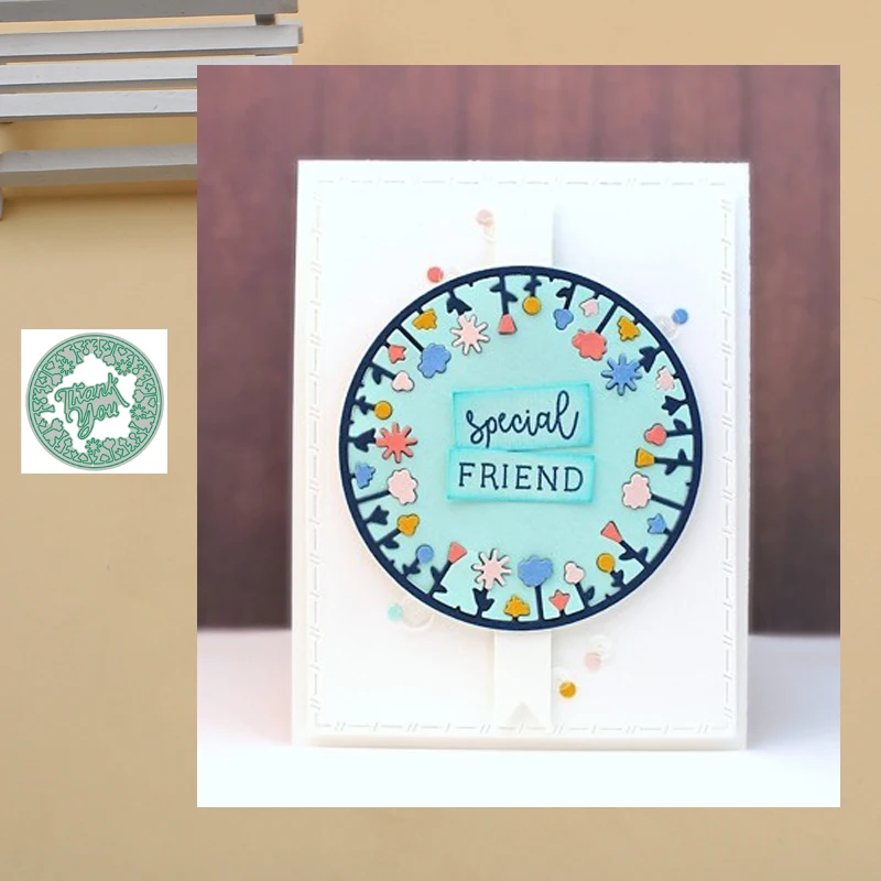 Цветочные круглые металлические штампы трафареты для сделай сам Скрапбукинг